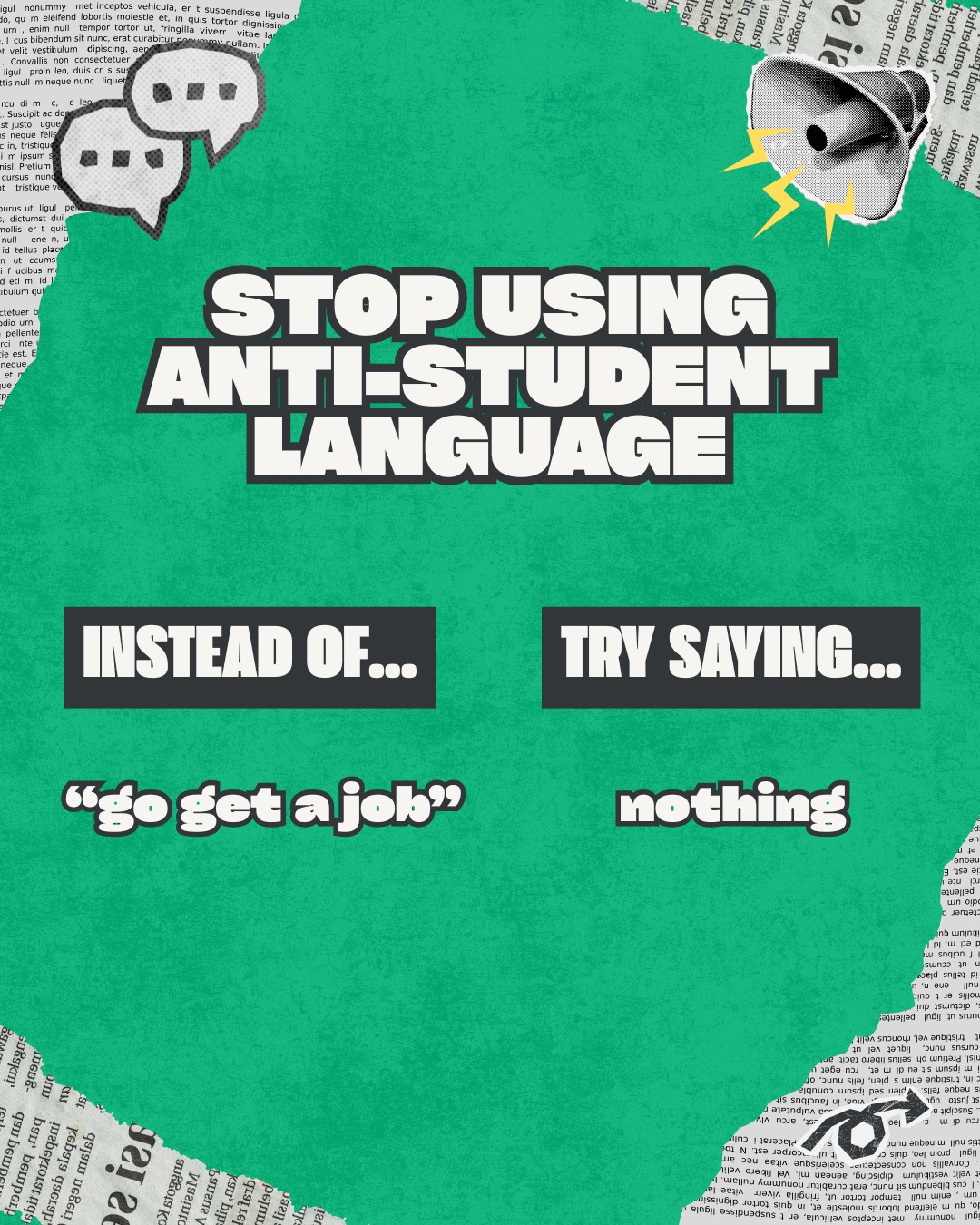Stop using anti-student language VUWSA social post